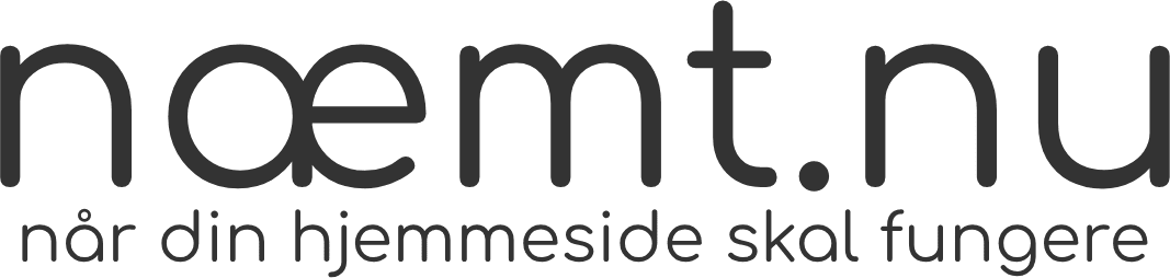 Logo fra næmt.nu med tagline: når din hjemmeside skal fungere